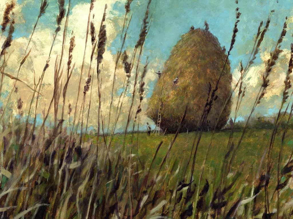 Haystack painting by Drew Tucker